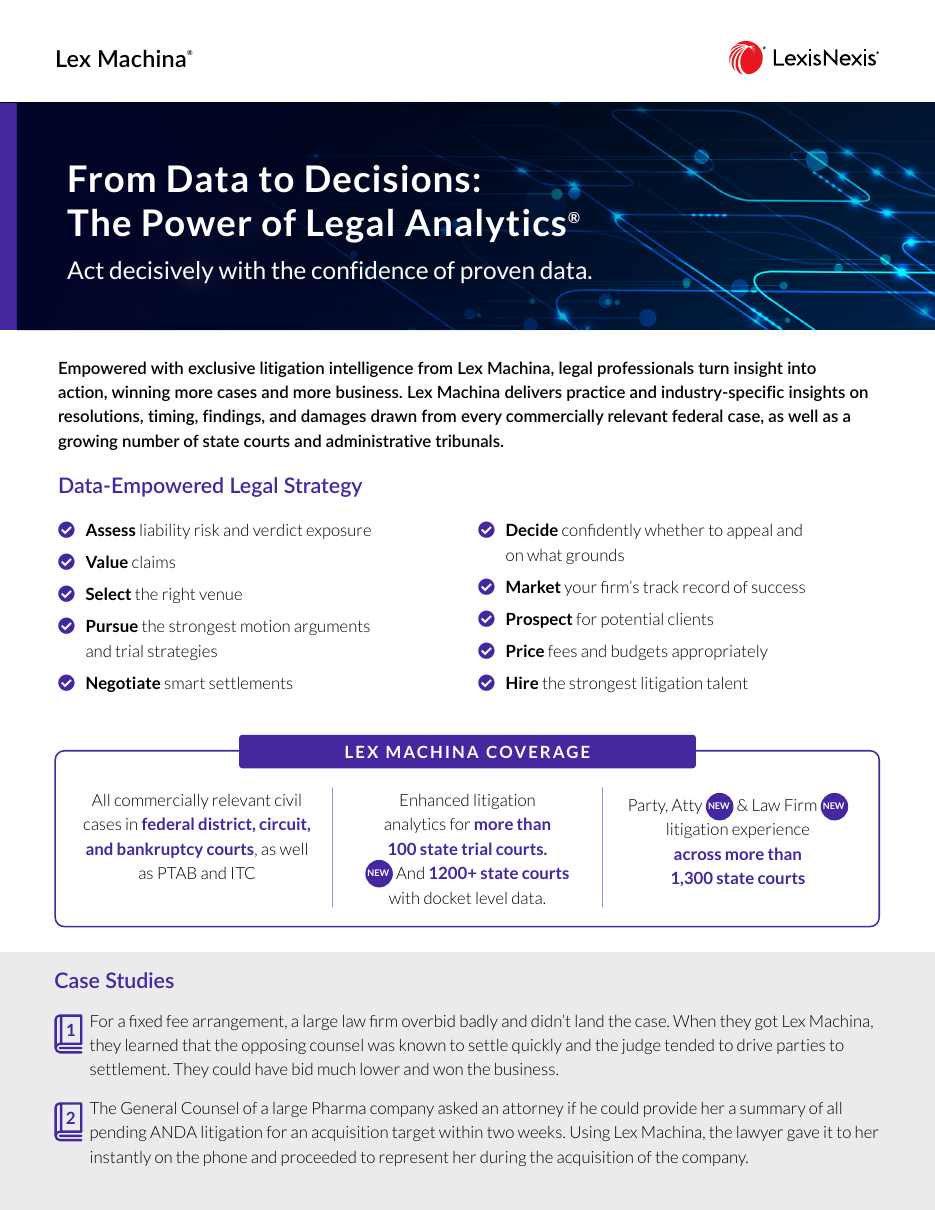 Lex Machina From Data to Decisions overview