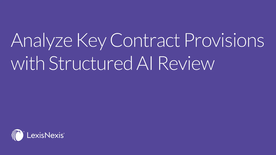 Analyze Key Provisions video preview